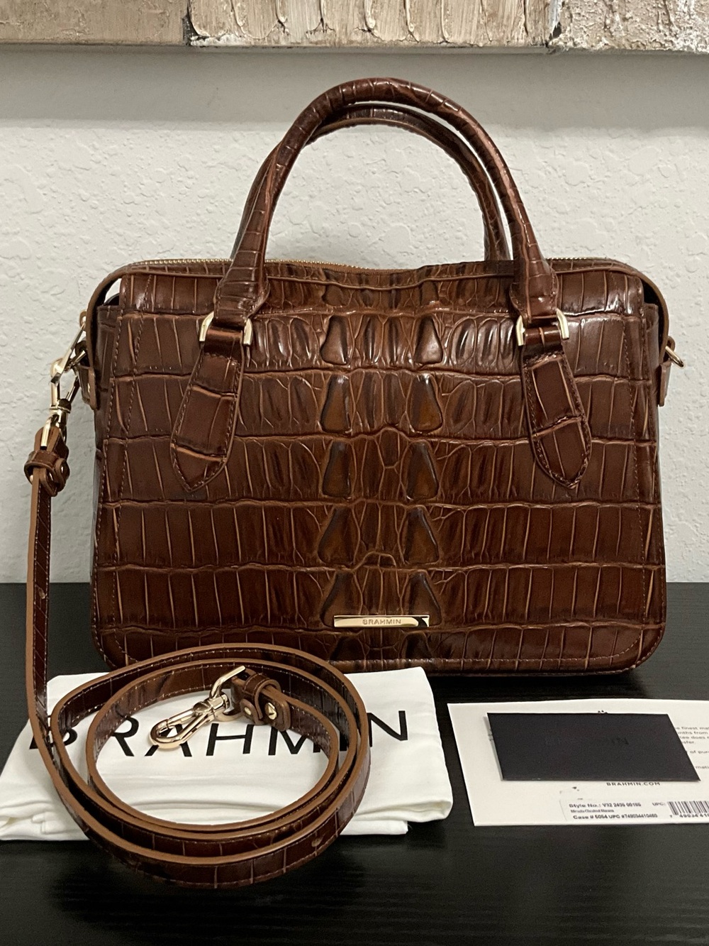 Brahmin Micaela CHESTNUT MARANA Satchel Crossbody Shoulder Bag NWT
